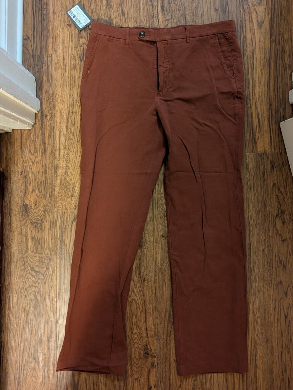 New Burgundy Linen Trousers